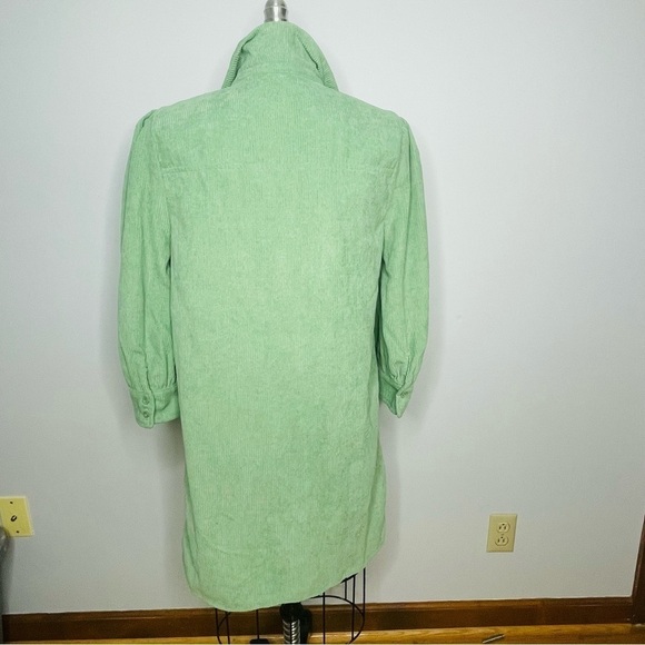 PrettyLittleThing Green Cord Shirt Dress- NWT- Size 6 - Picture 8 of 13